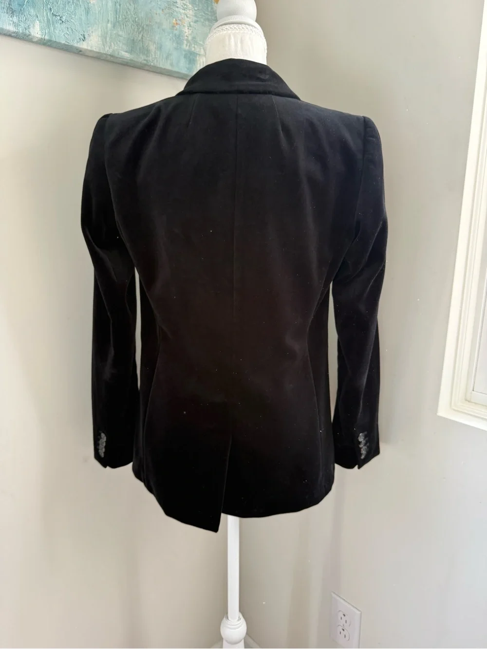 J. Crew Black Velvet Single-Button Blazer